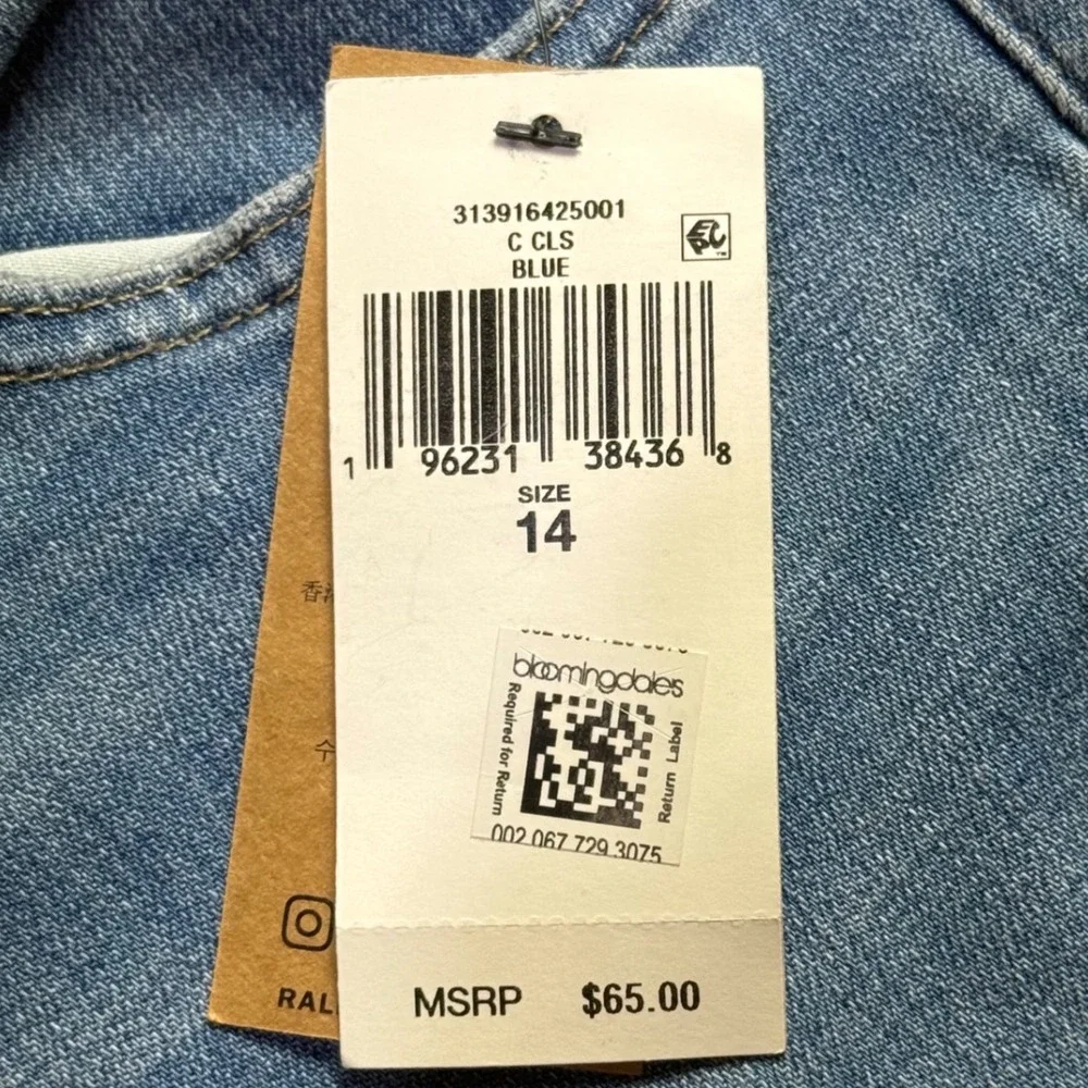 Polo Ralph Lauren Tompkins Skinny High Rise Jeans 14 313916425001-2334